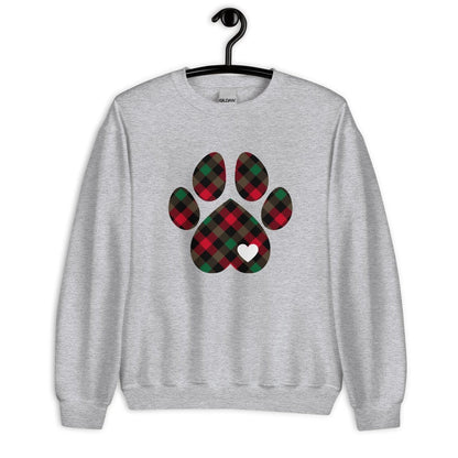 Christmas Plaid Dog Paw Sweatshirt