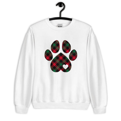 Christmas Plaid Dog Paw Sweatshirt