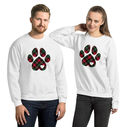 Christmas Plaid Dog Paw Sweatshirt