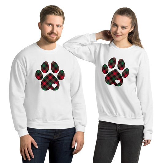 Christmas Plaid Dog Paw Sweatshirt