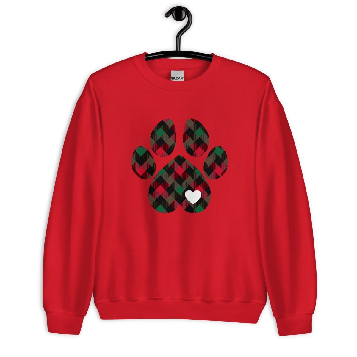 Christmas Plaid Dog Paw Sweatshirt