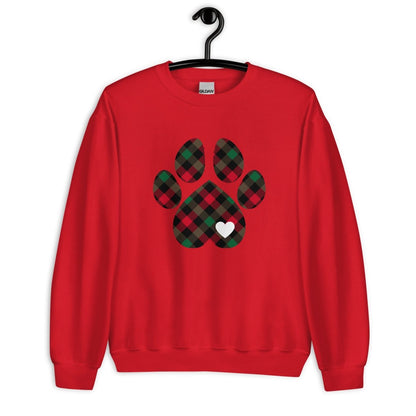 Christmas Plaid Dog Paw Sweatshirt