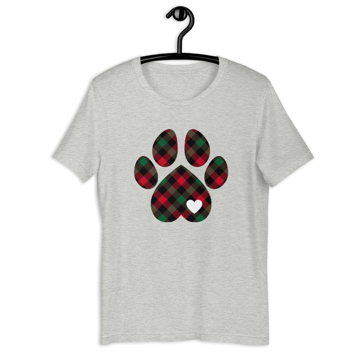 Christmas Plaid Dog Paw T-Shirt