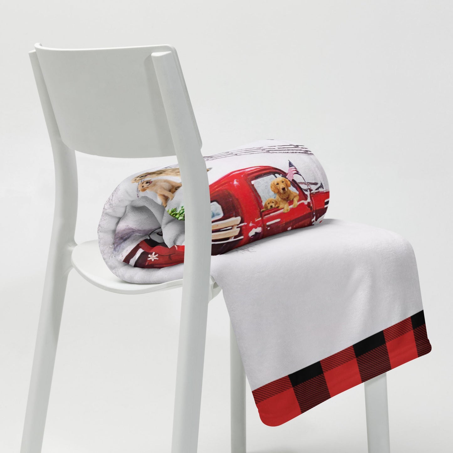 Dog Lovers Old Fashioned Christmas Throw Blanket