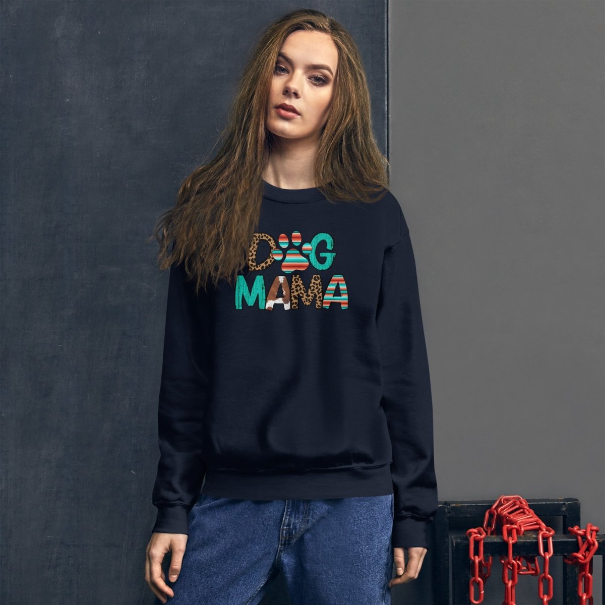 Dog Mama Leopard Print Sweatshirt