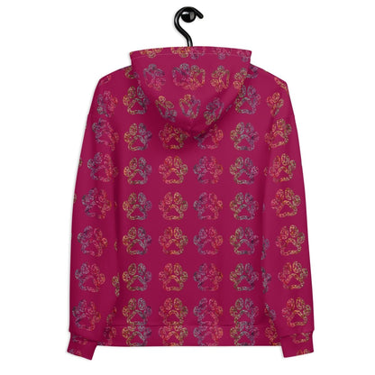 Dog Mom Burgundy Paw Prints Hoodie