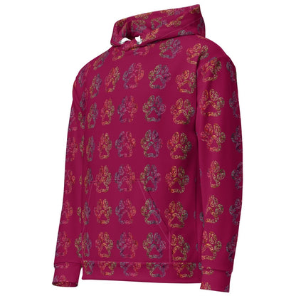Dog Mom Burgundy Paw Prints Hoodie