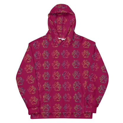 Dog Mom Burgundy Paw Prints Hoodie