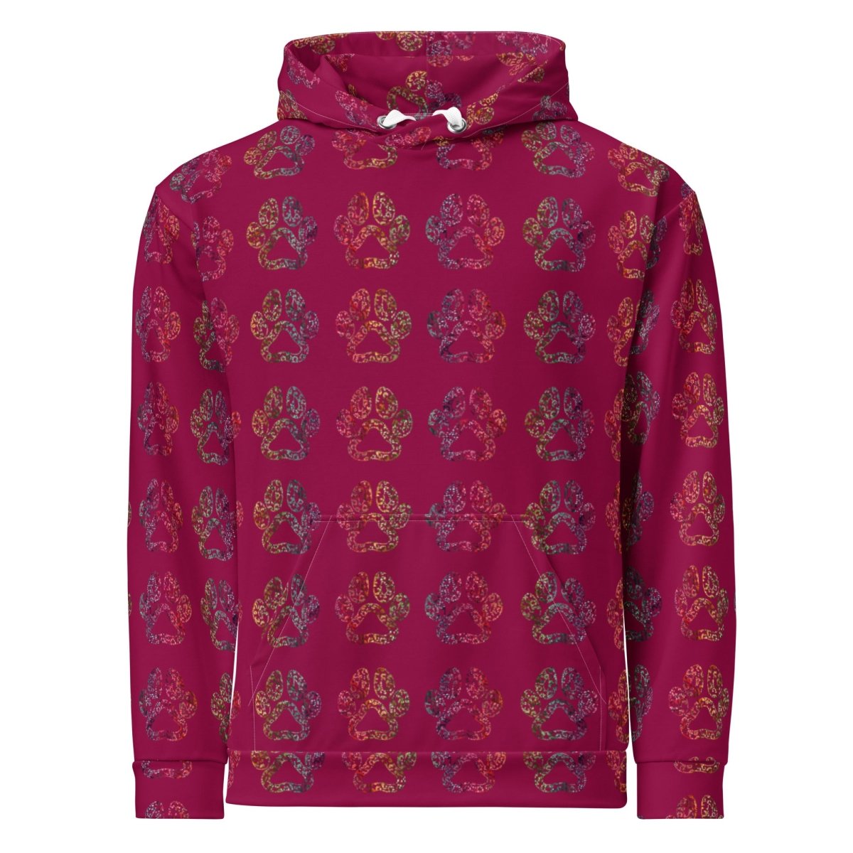 Dog Mom Burgundy Paw Prints Hoodie