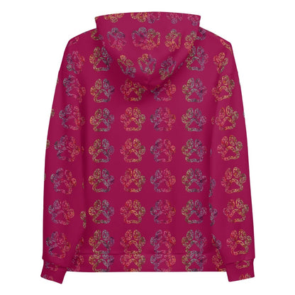 Dog Mom Burgundy Paw Prints Hoodie