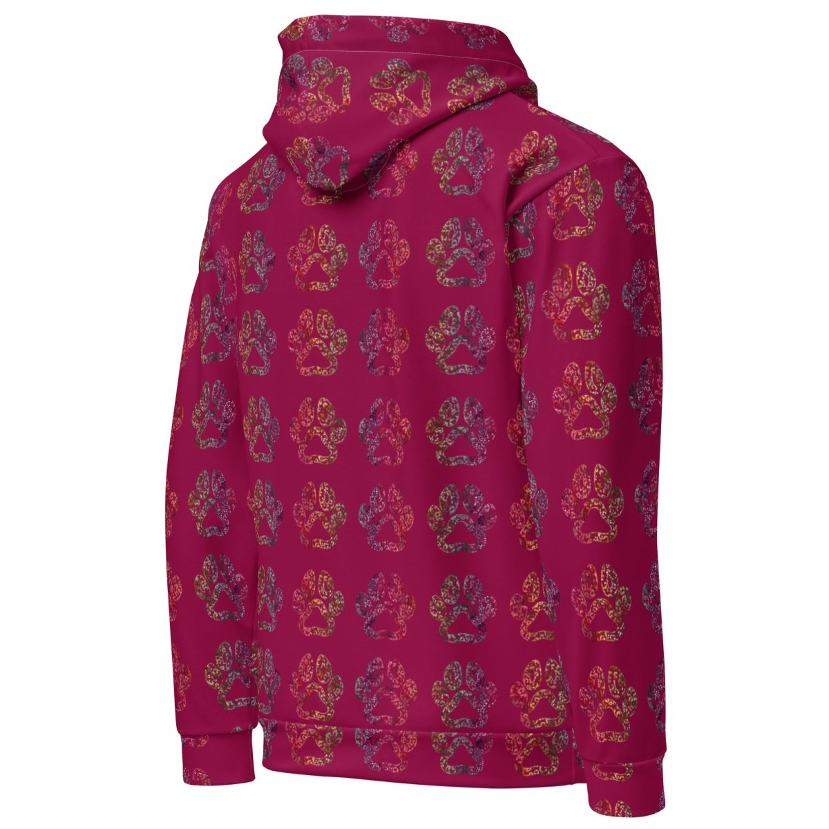 Dog Mom Burgundy Paw Prints Hoodie