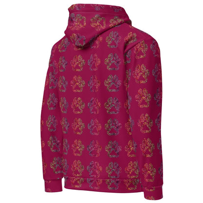 Dog Mom Burgundy Paw Prints Hoodie