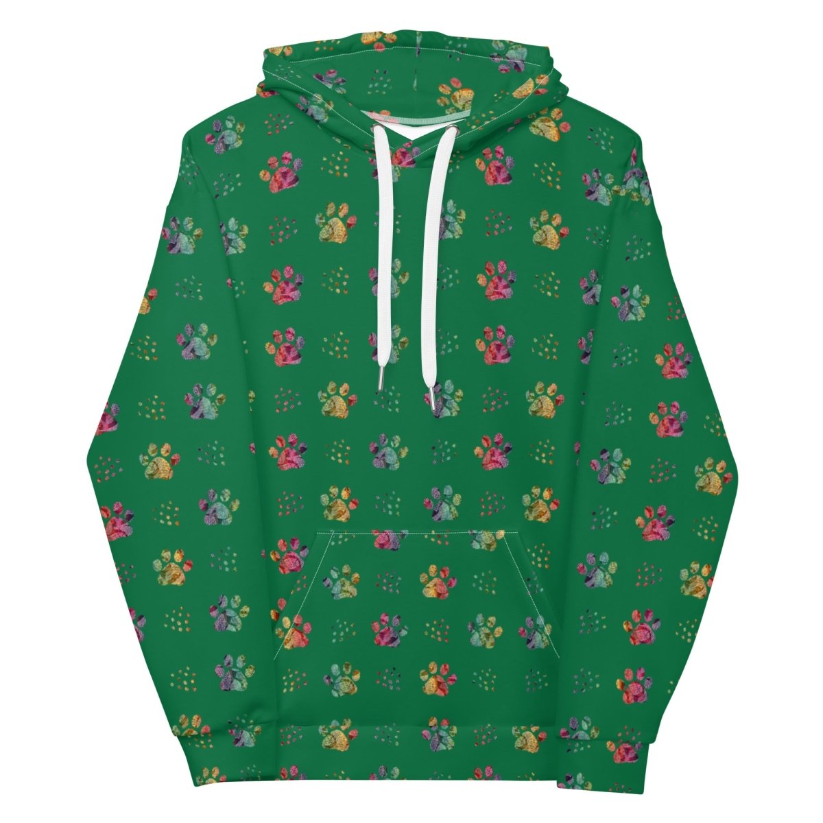 Dog Mom Green Paw Prints Hoodie