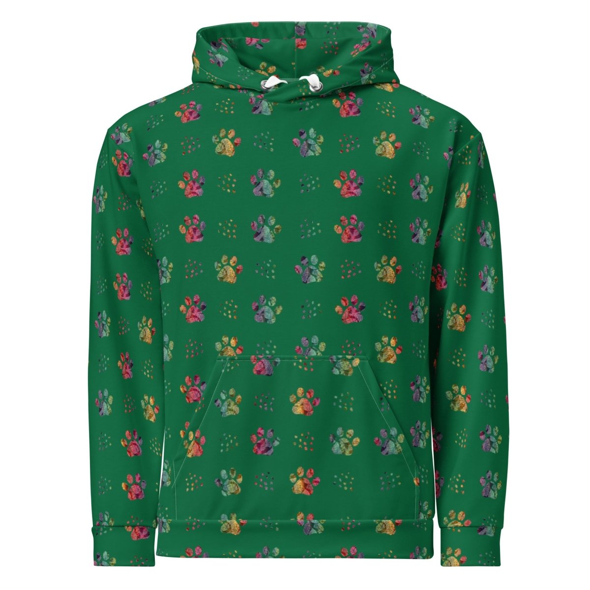 Dog Mom Green Paw Prints Hoodie