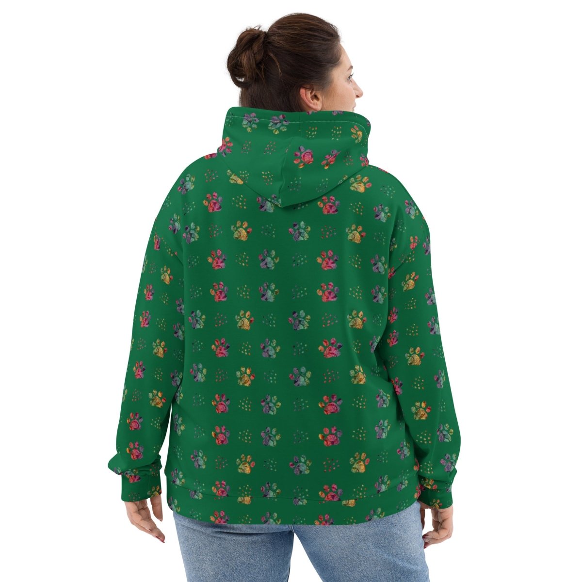 Dog Mom Green Paw Prints Hoodie