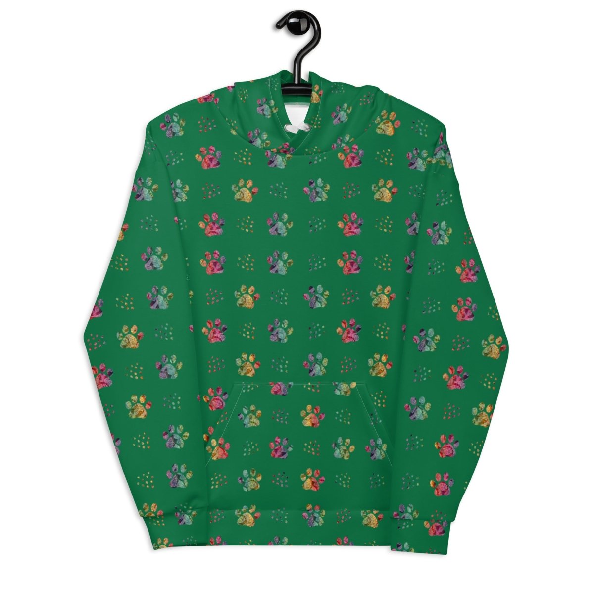 Dog Mom Green Paw Prints Hoodie