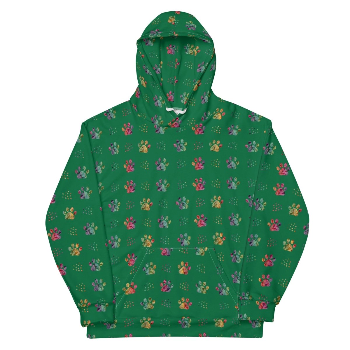 Dog Mom Green Paw Prints Hoodie