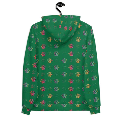 Dog Mom Green Paw Prints Hoodie