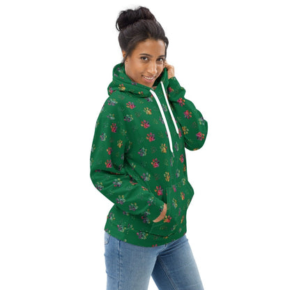 Dog Mom Green Paw Prints Hoodie
