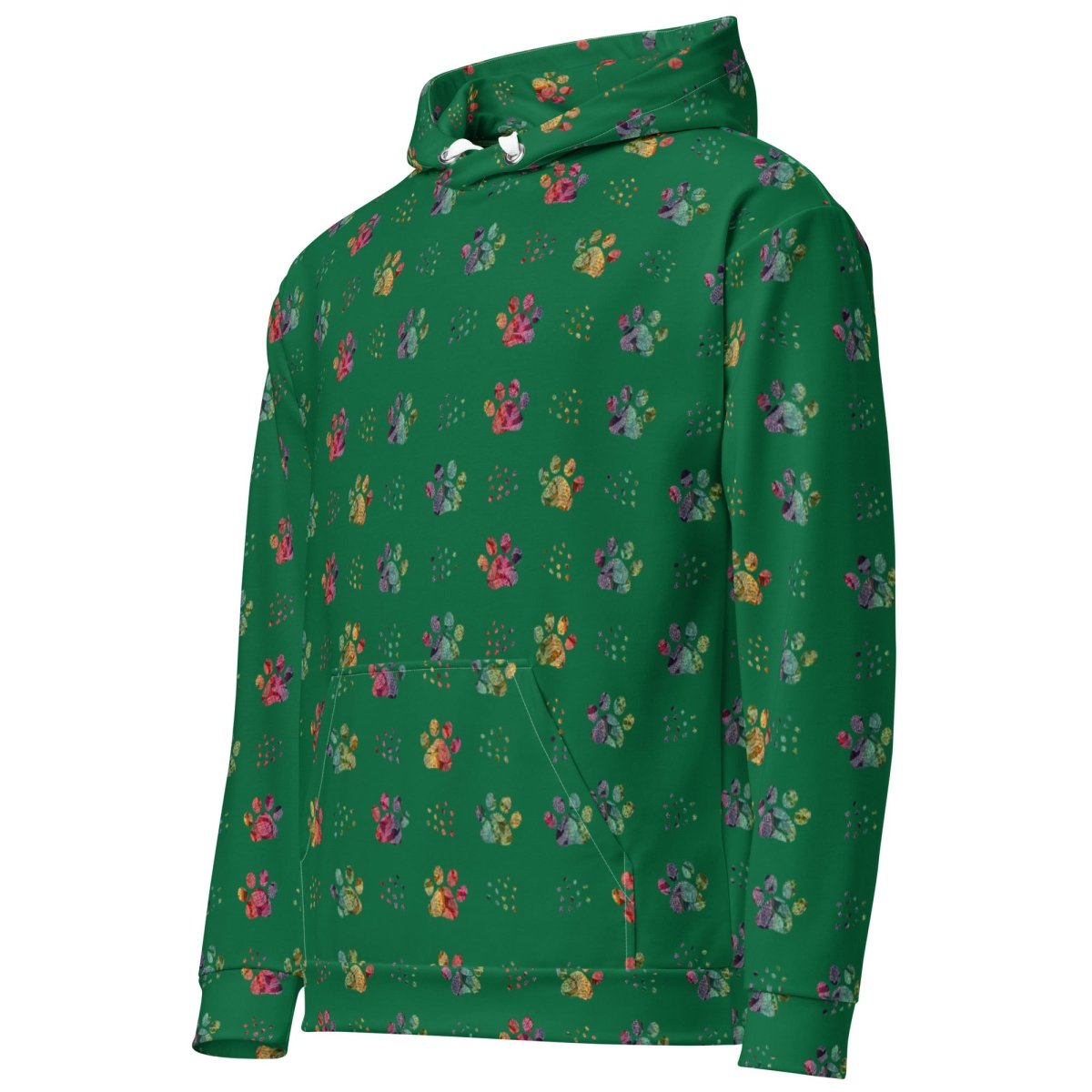 Dog Mom Green Paw Prints Hoodie