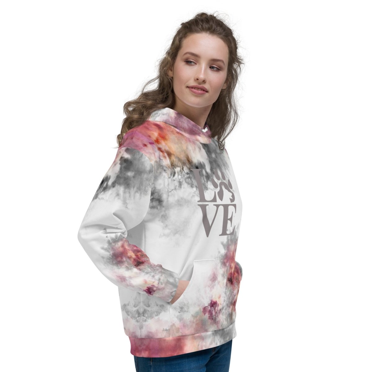 Dog Mom Grey Tie Dye Hoodie