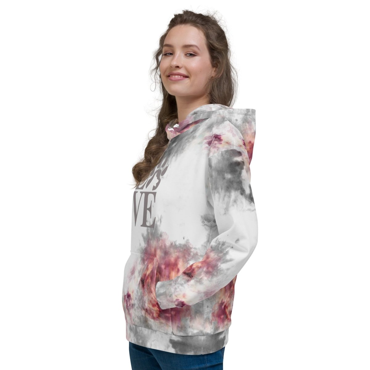 Dog Mom Grey Tie Dye Hoodie
