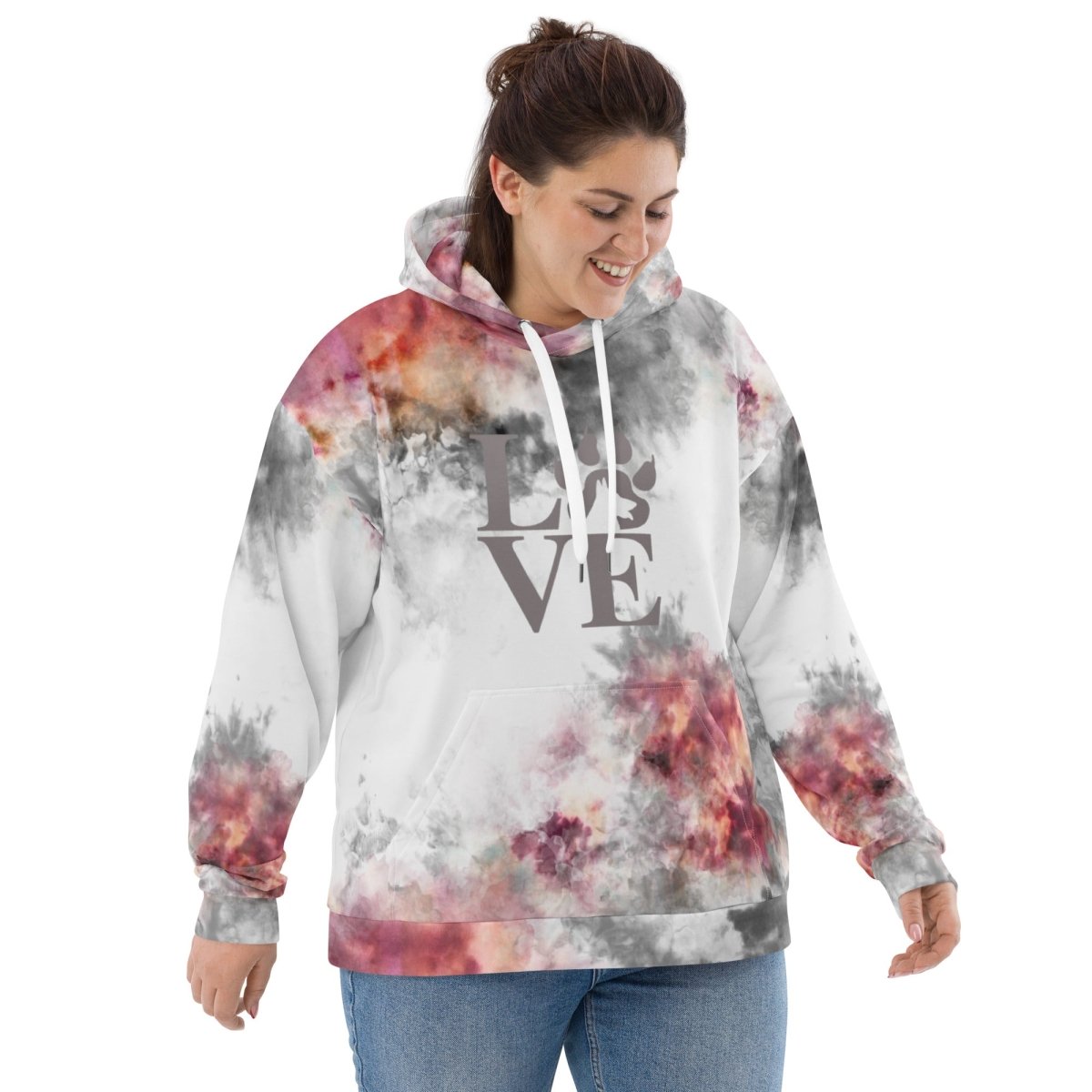 Dog Mom Grey Tie Dye Hoodie
