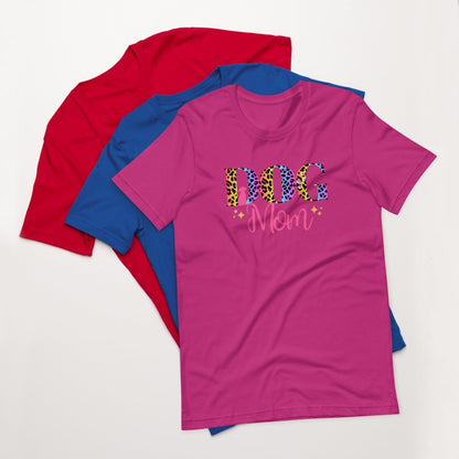 Dog Mom Leopard and Stars T-Shirt