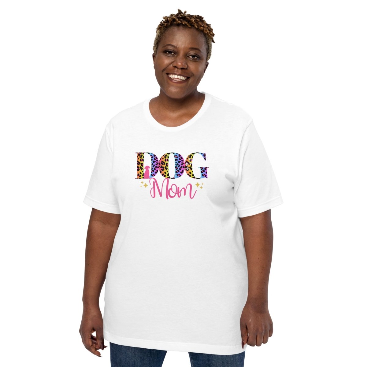 Dog Mom Leopard and Stars T-Shirt