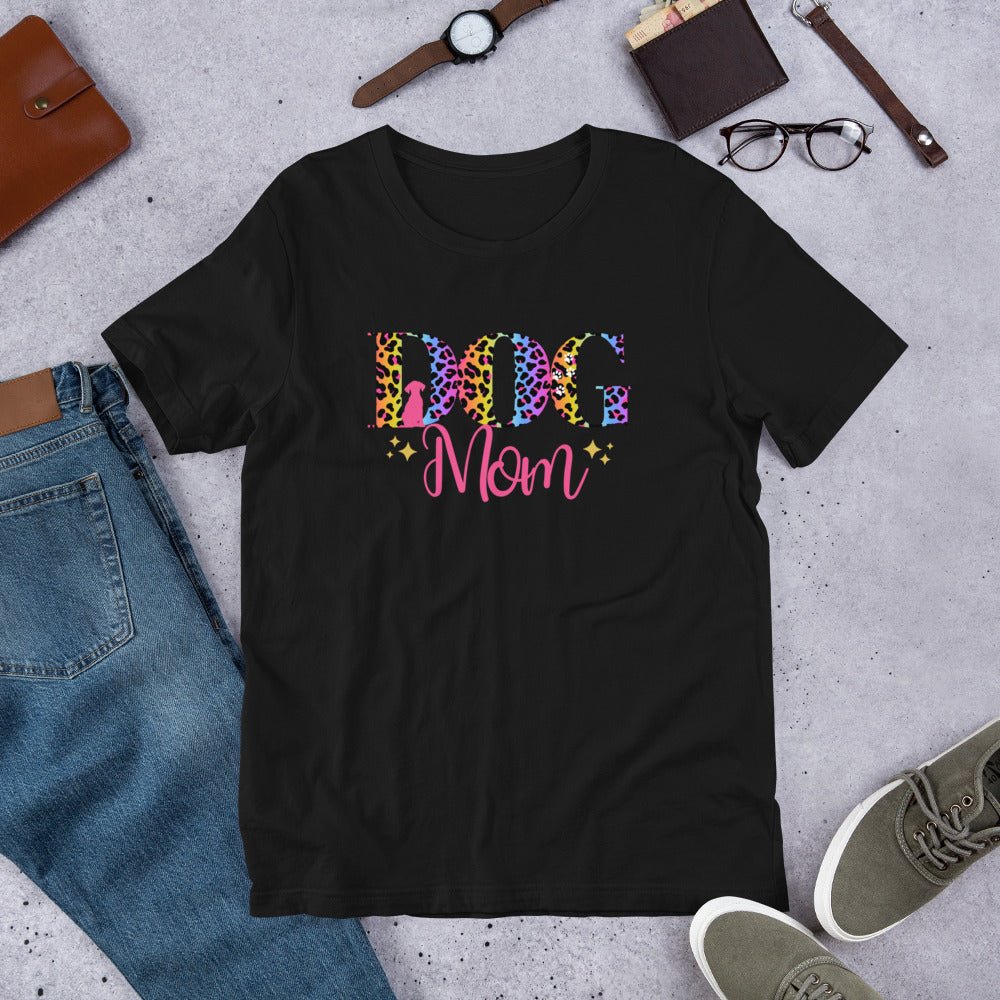 Dog Mom Leopard and Stars T-Shirt