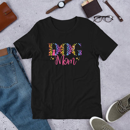 Dog Mom Leopard and Stars T-Shirt