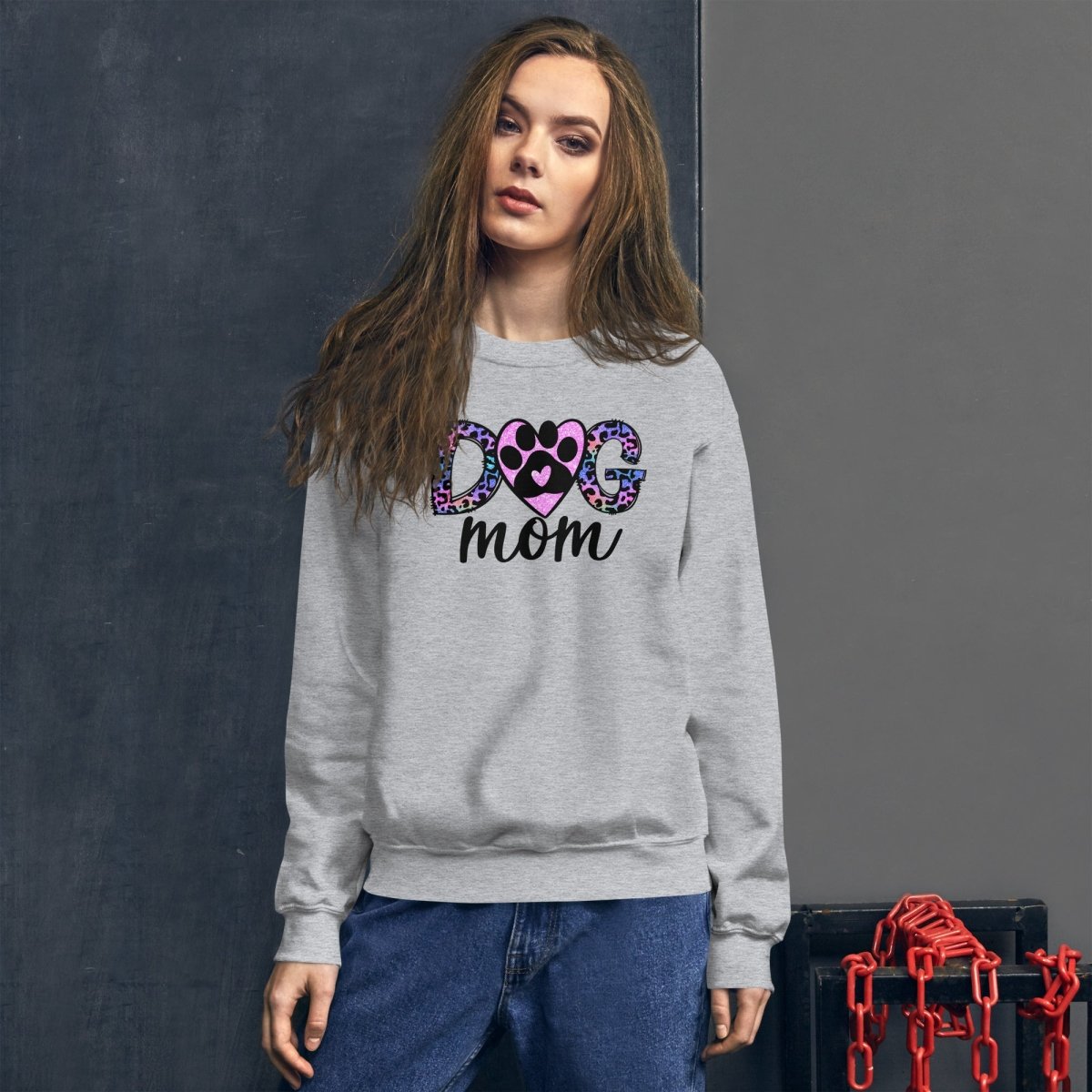 Dog Mom Leopard Paw Sweatshirt