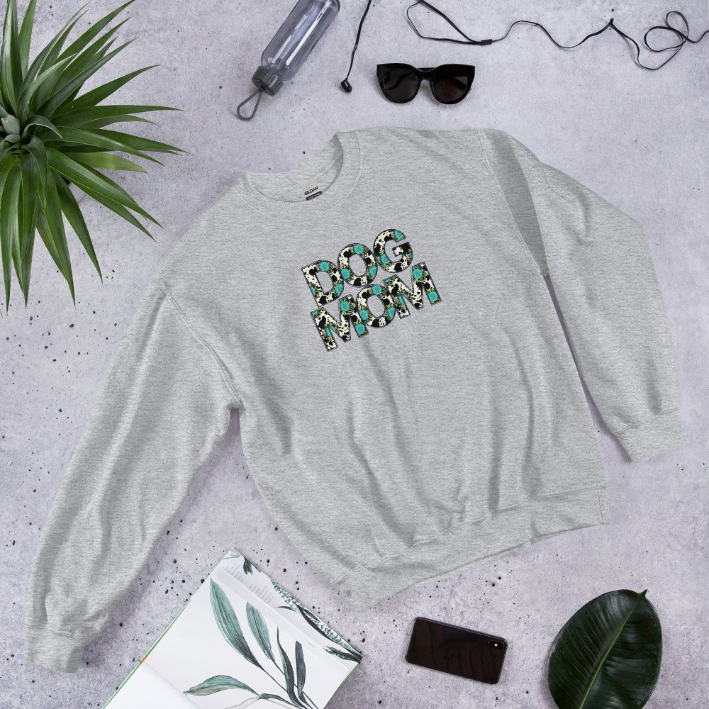 Dog Mom Teal Sunflower Sweatshirt