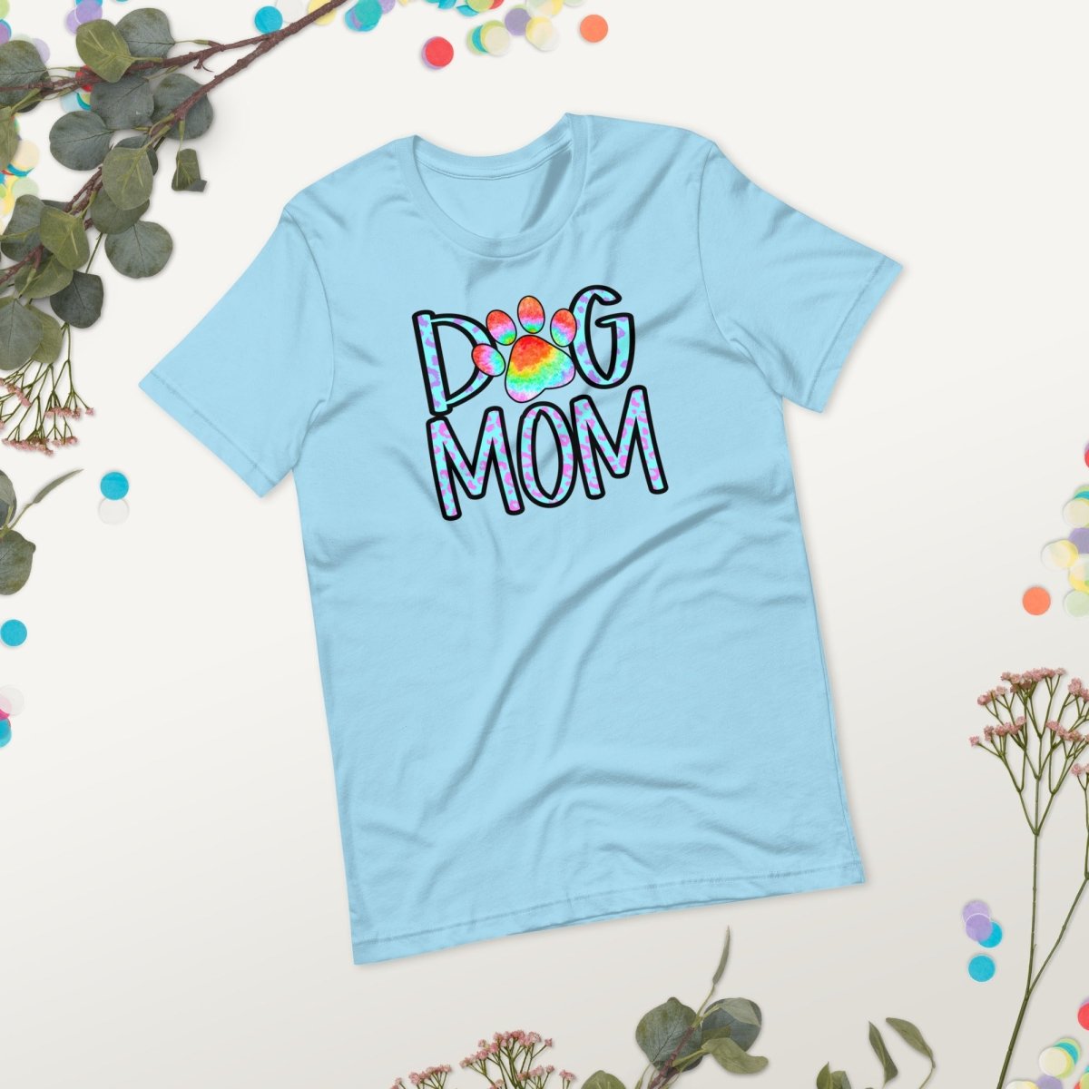 Dog Mom Tie Dye Paw T-Shirt