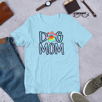 Dog Mom Tie Dye Paw T-Shirt