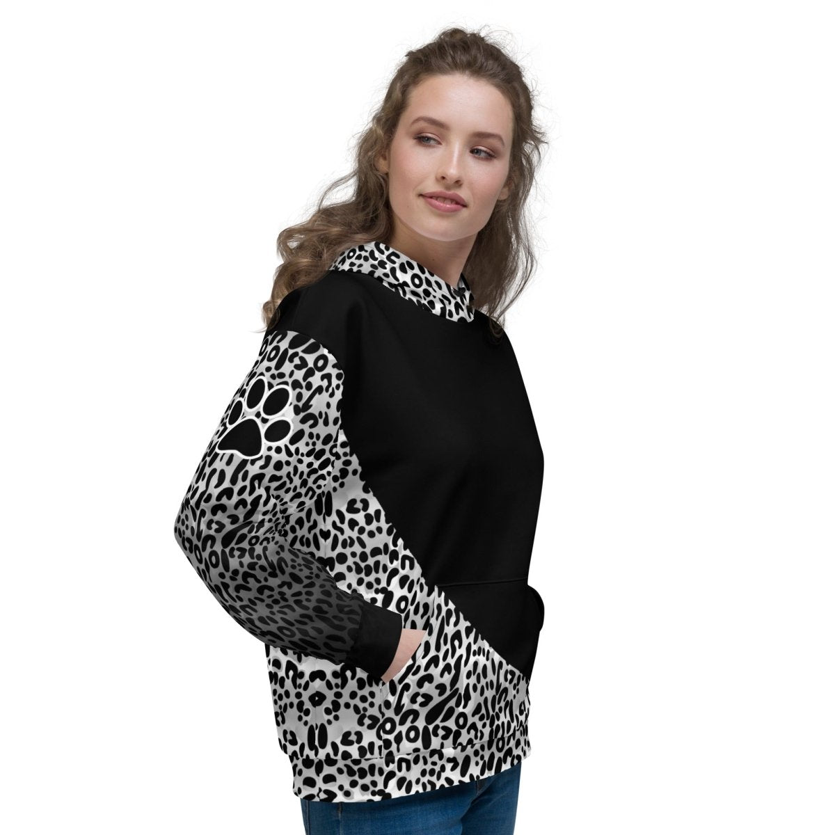 Dog Mom White Leopard Hoodie