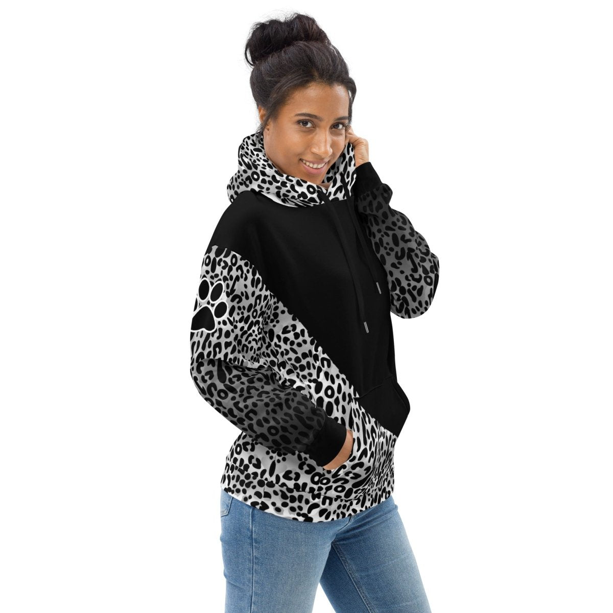 Dog Mom White Leopard Hoodie