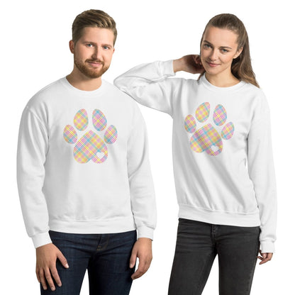 Easter Plaid Dog Paw Sweatshirt