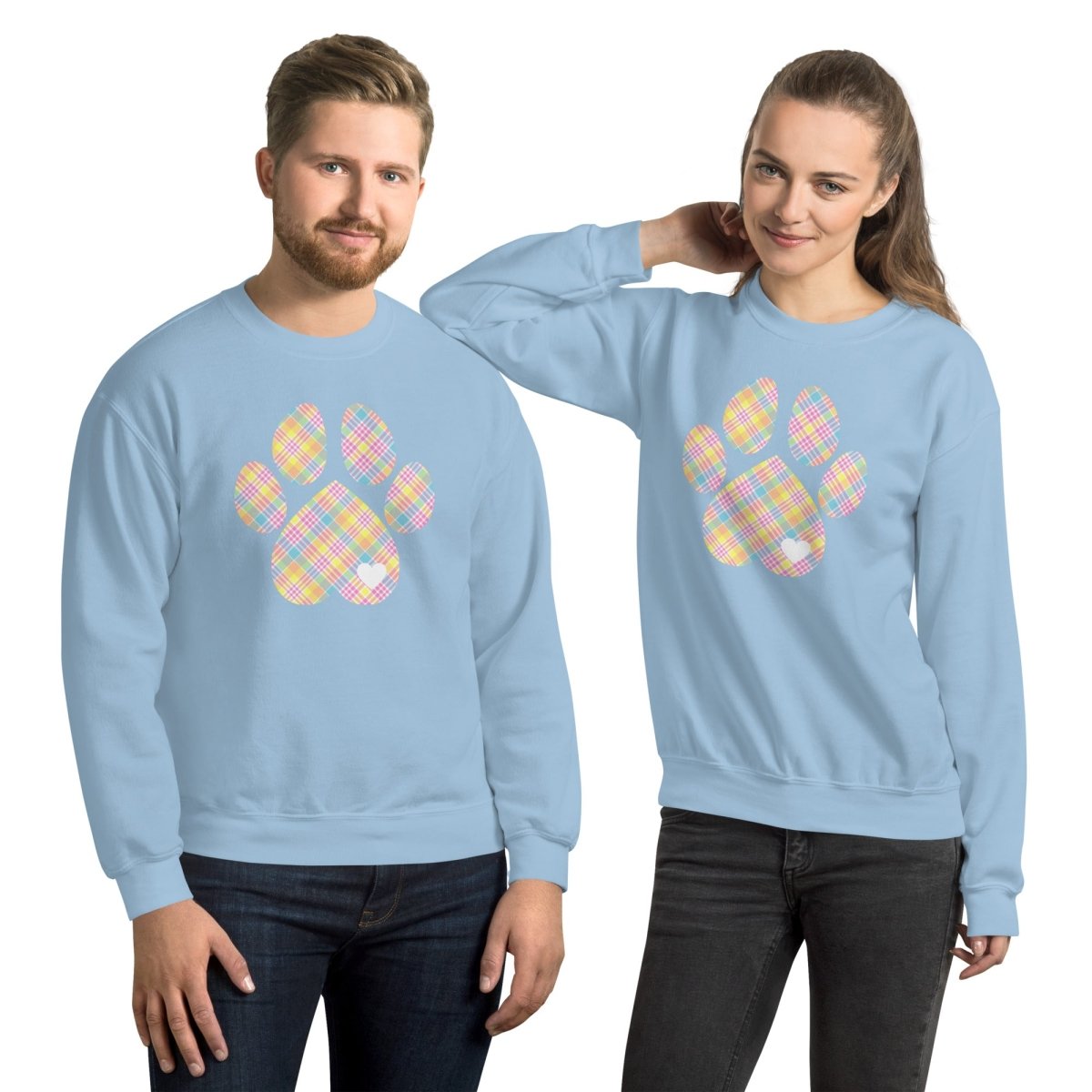 Easter Plaid Dog Paw Sweatshirt