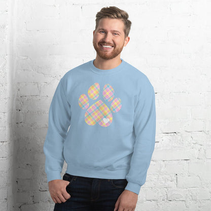Easter Plaid Dog Paw Sweatshirt