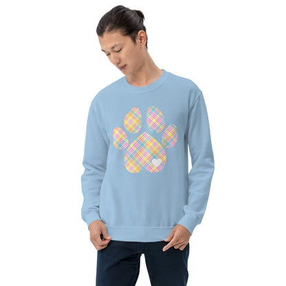 Easter Plaid Dog Paw Sweatshirt