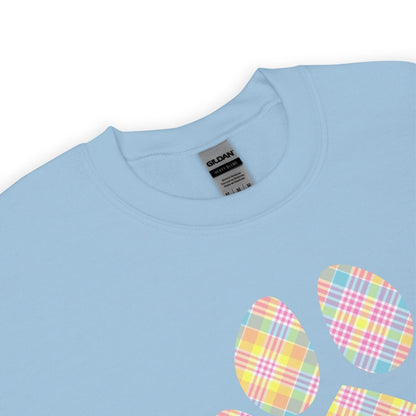 Easter Plaid Dog Paw Sweatshirt