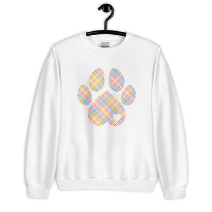 Easter Plaid Dog Paw Sweatshirt