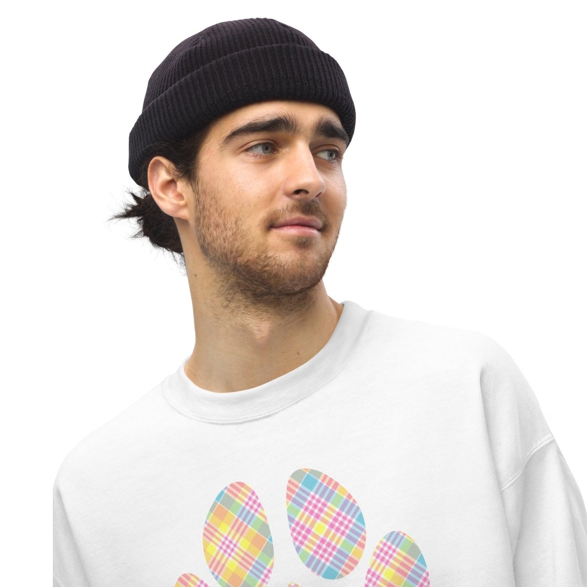 Easter Plaid Dog Paw Sweatshirt