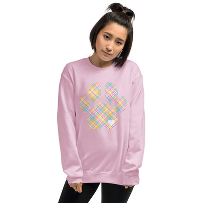 Easter Plaid Dog Paw Sweatshirt