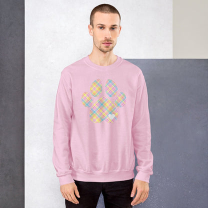 Easter Plaid Dog Paw Sweatshirt