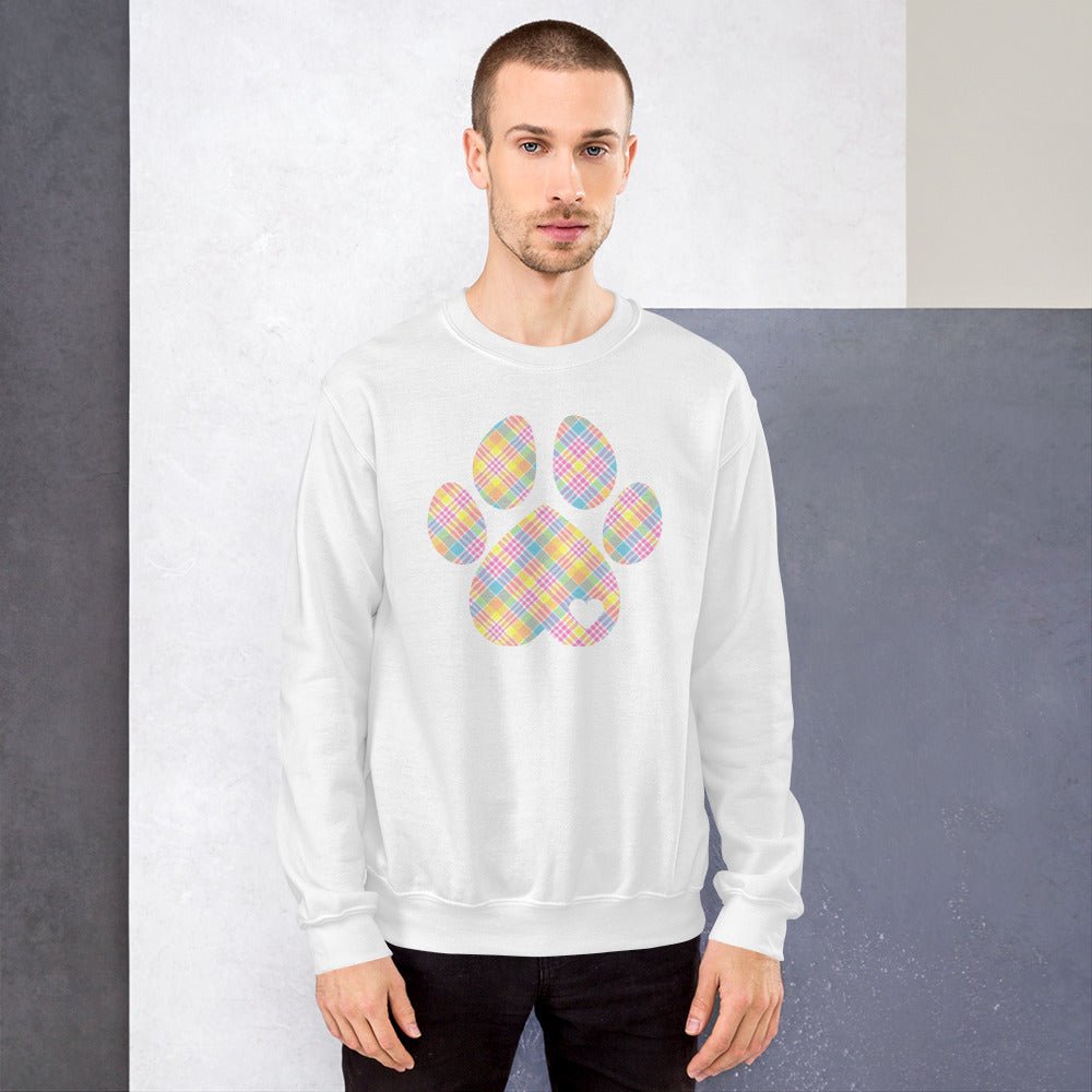 Easter Plaid Dog Paw Sweatshirt