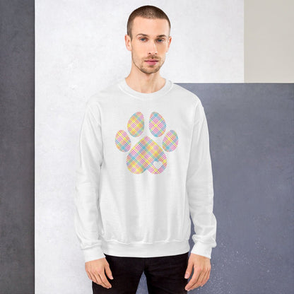 Easter Plaid Dog Paw Sweatshirt