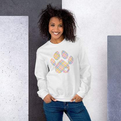 Easter Plaid Dog Paw Sweatshirt