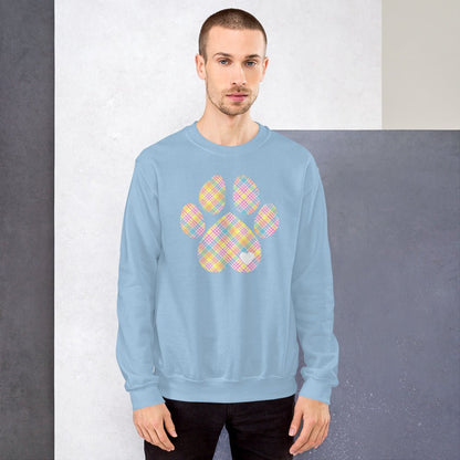 Easter Plaid Dog Paw Sweatshirt